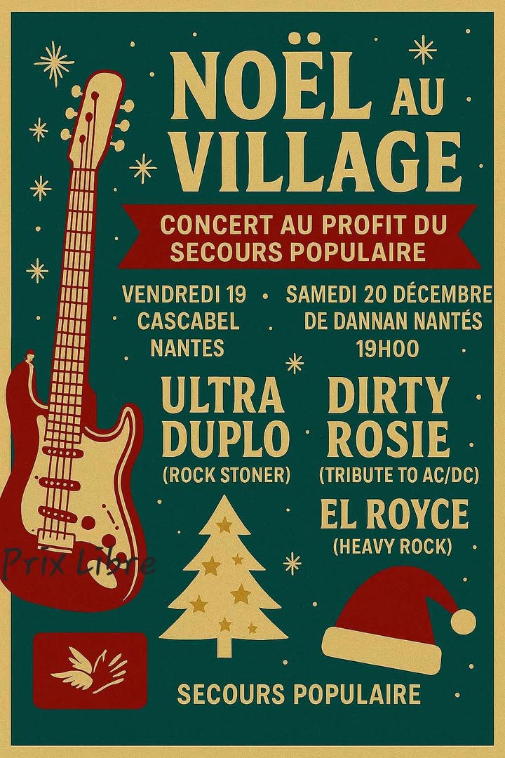 Affiche Concert UltraDuplo Cascabel Secours Populaire Nantes